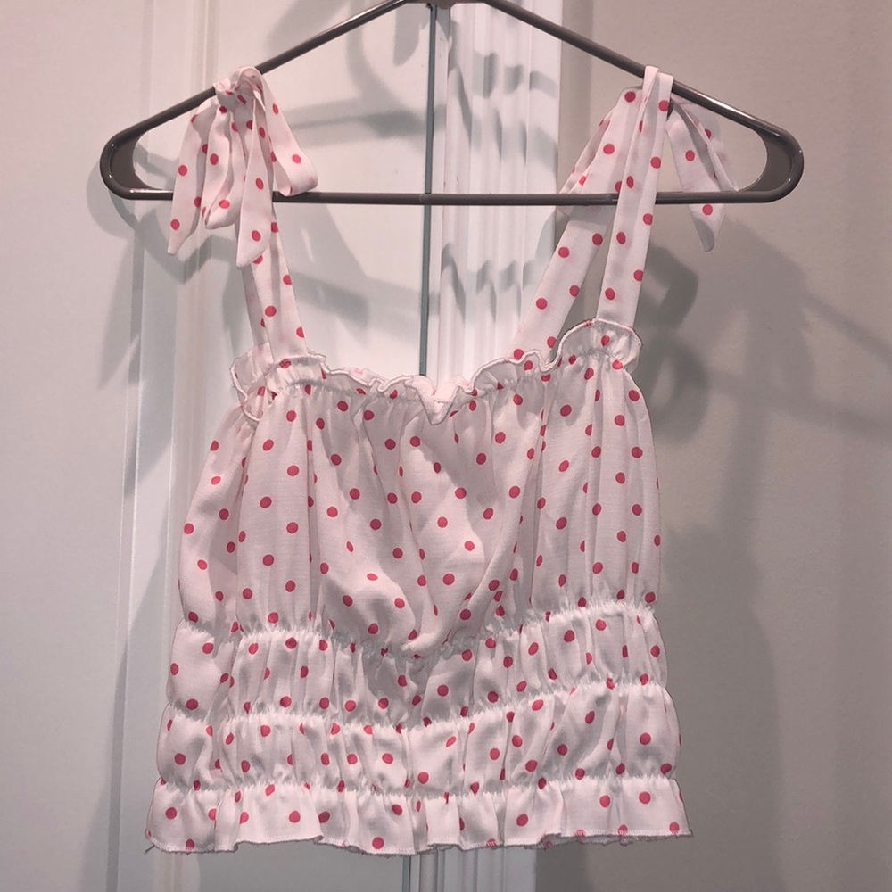 Gianni bini, white polkadot, tank top
